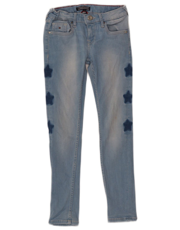 Tommy Hilfiger Piger Skinny Jeans 7-8 år W22 L22 Blå Bomuld