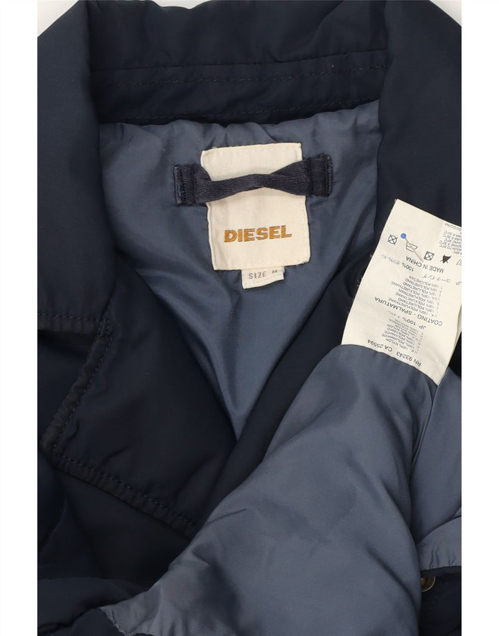 Diesel Herre Military Polstret Jakke UK 38 Medium Navy Blue Nylon