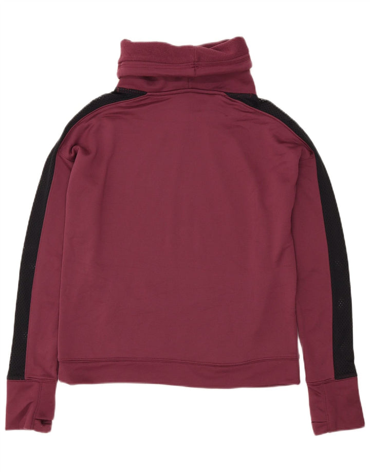 UNDER ARMOUR Dame Oversized Sweatshirt Jumper UK 10 Small Burgundy