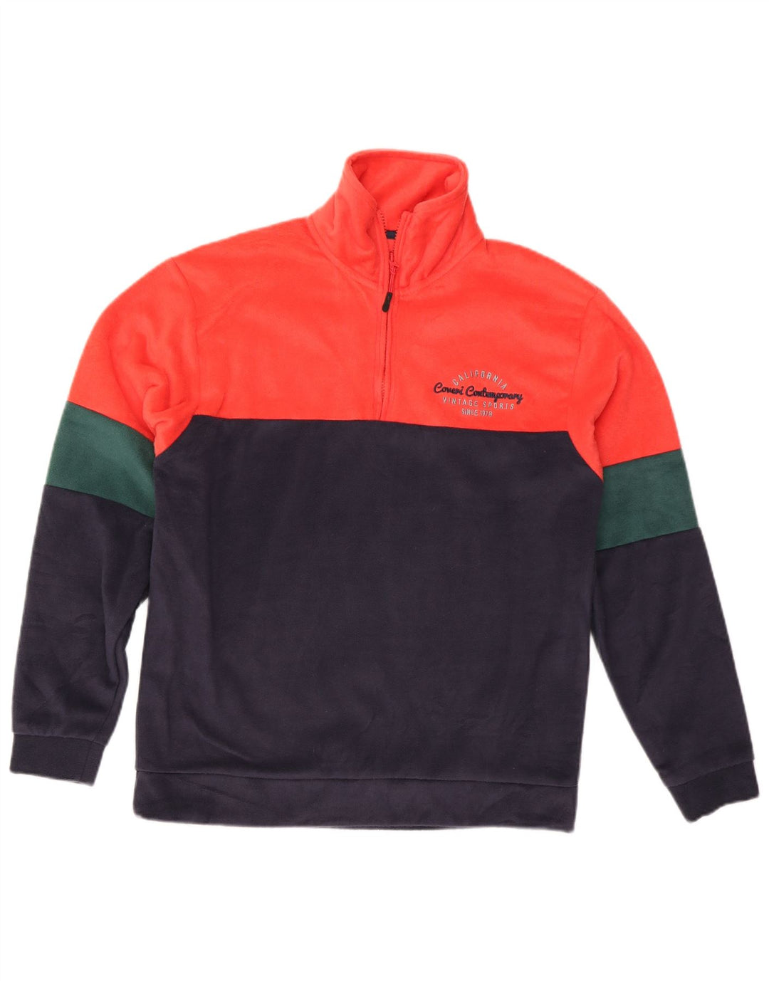 Coveri Fleece Jumper med lynlås til mænd Medium Flerfarvet Colourblock