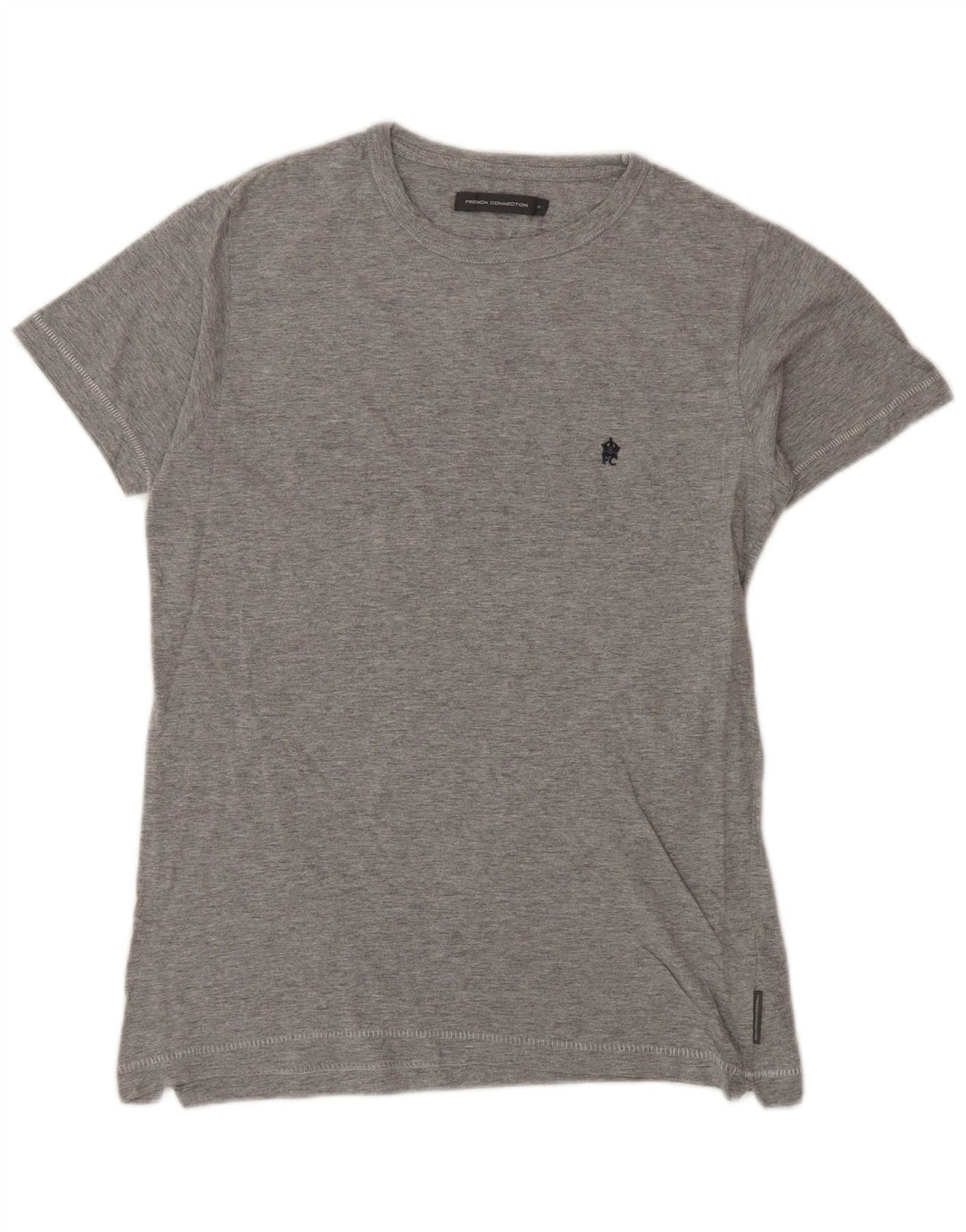 French Connection Dame T-Shirt Top UK 10 Lille Grå Bomuld