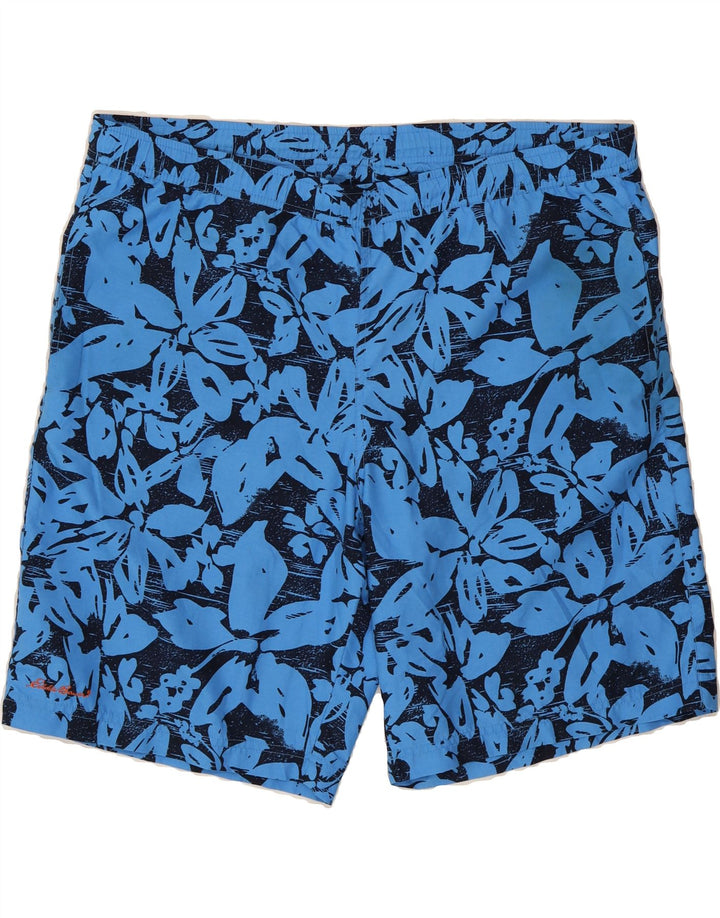 EDDIE BAUER Mens Swimming Shorts Large Blue Floral Polyester Vintage Eddie Bauer and Second-Hand Eddie Bauer from Messina Hembry 