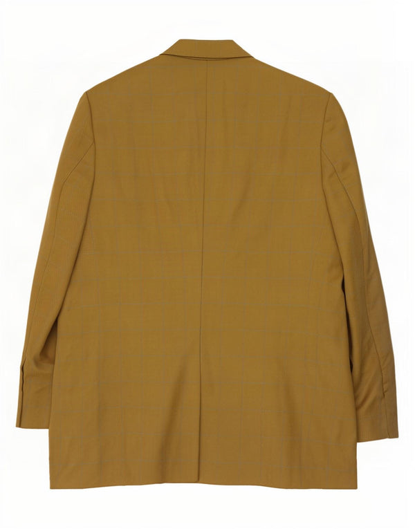 Marks & Spencer Herre lang 3-knaps blazerjakke UK 44 XL Guld Plaid