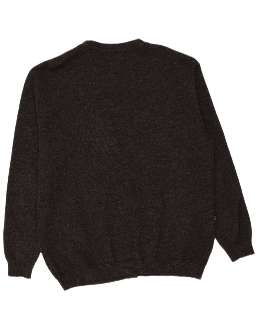 Vintage herre cardigan sweater XL grå stribet uld