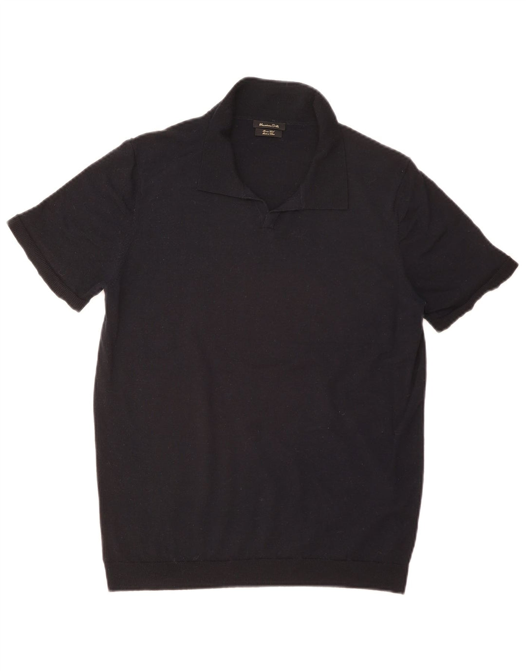 Massimo Dutti Dame Polo Neck Jumper Sweater UK 14 Medium Navy Blue
