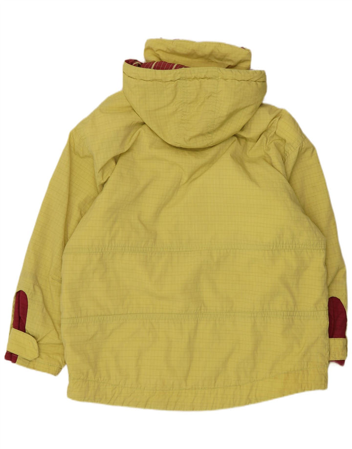 Ellesse Dame Hooded Windbreaker Jacket UK 12 Medium Yellow Colourblock