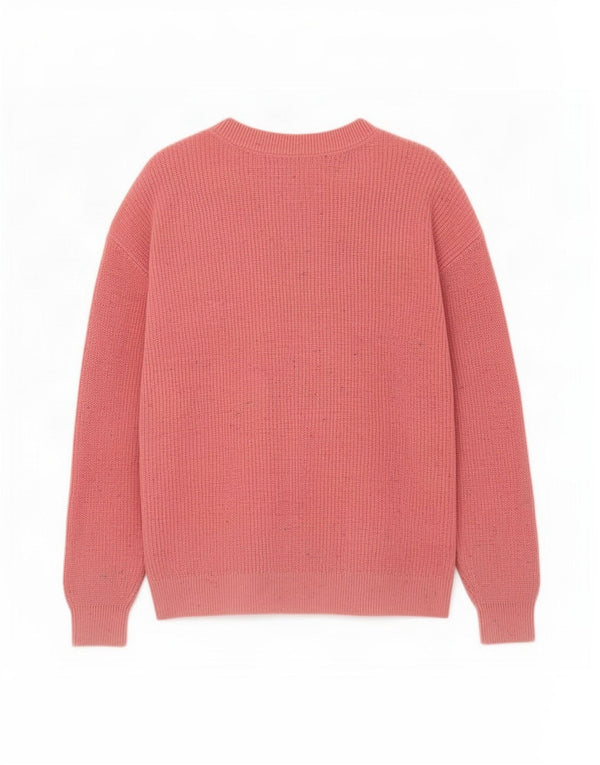 Marks & Spencer Dame V-hals sweater UK 14 Medium Pink Flecked
