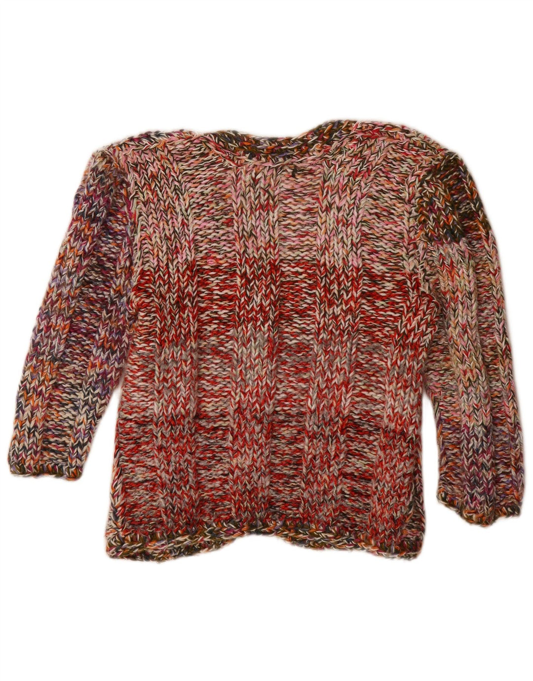 Vintage dame cardigan sweater med 3/4 ærmer UK 12 Medium Flerfarvet