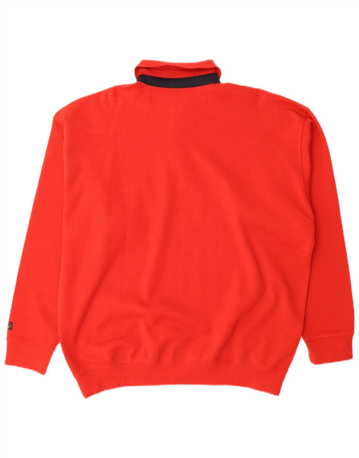 VINTAGE Mens Polo Neck Jumper Sweater 2XL Red Wool