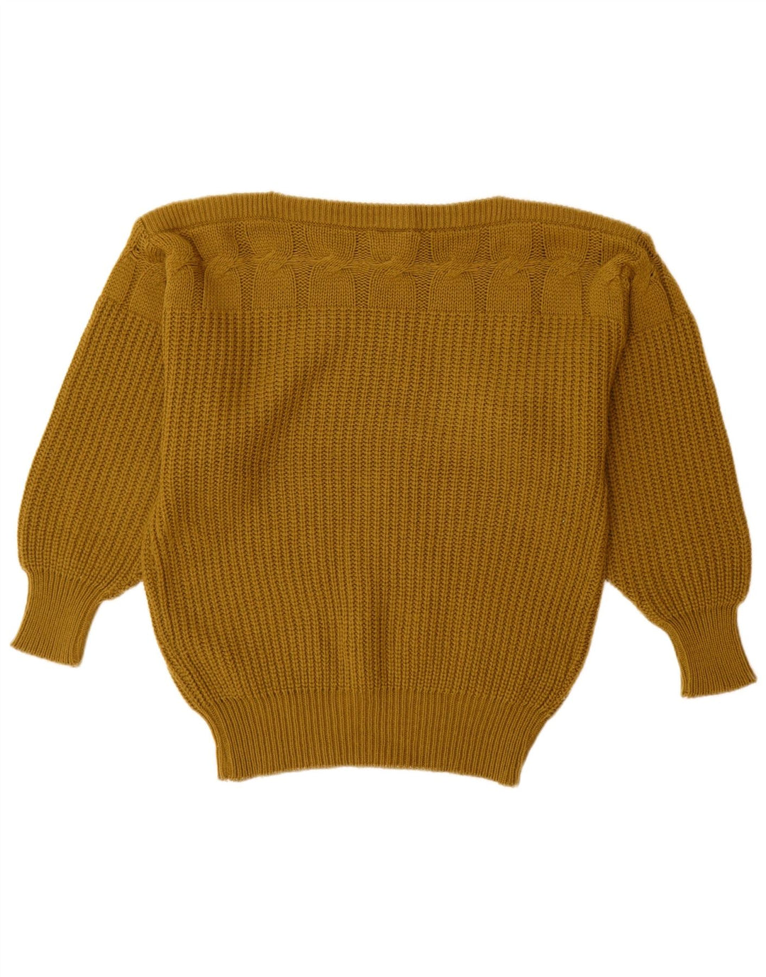 MONDI Womens Oversized Boat Neck Jumper Sweater EU 36 Small Khaki Wool