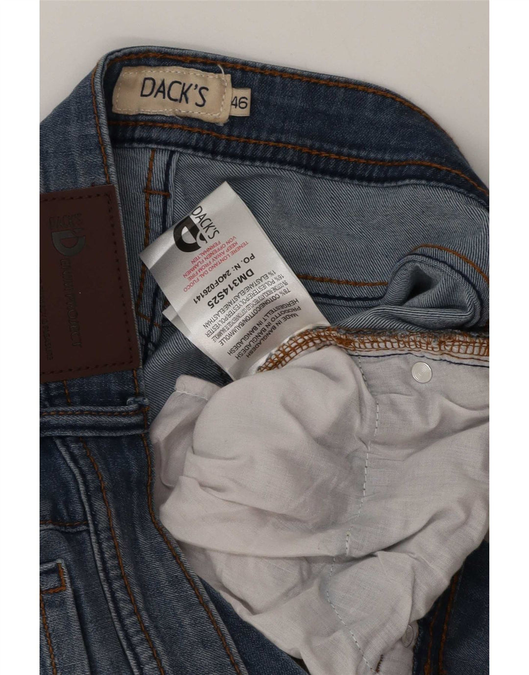 Dacks Straight Jeans til mænd IT 46 Small W30 L28 Blue Cotton