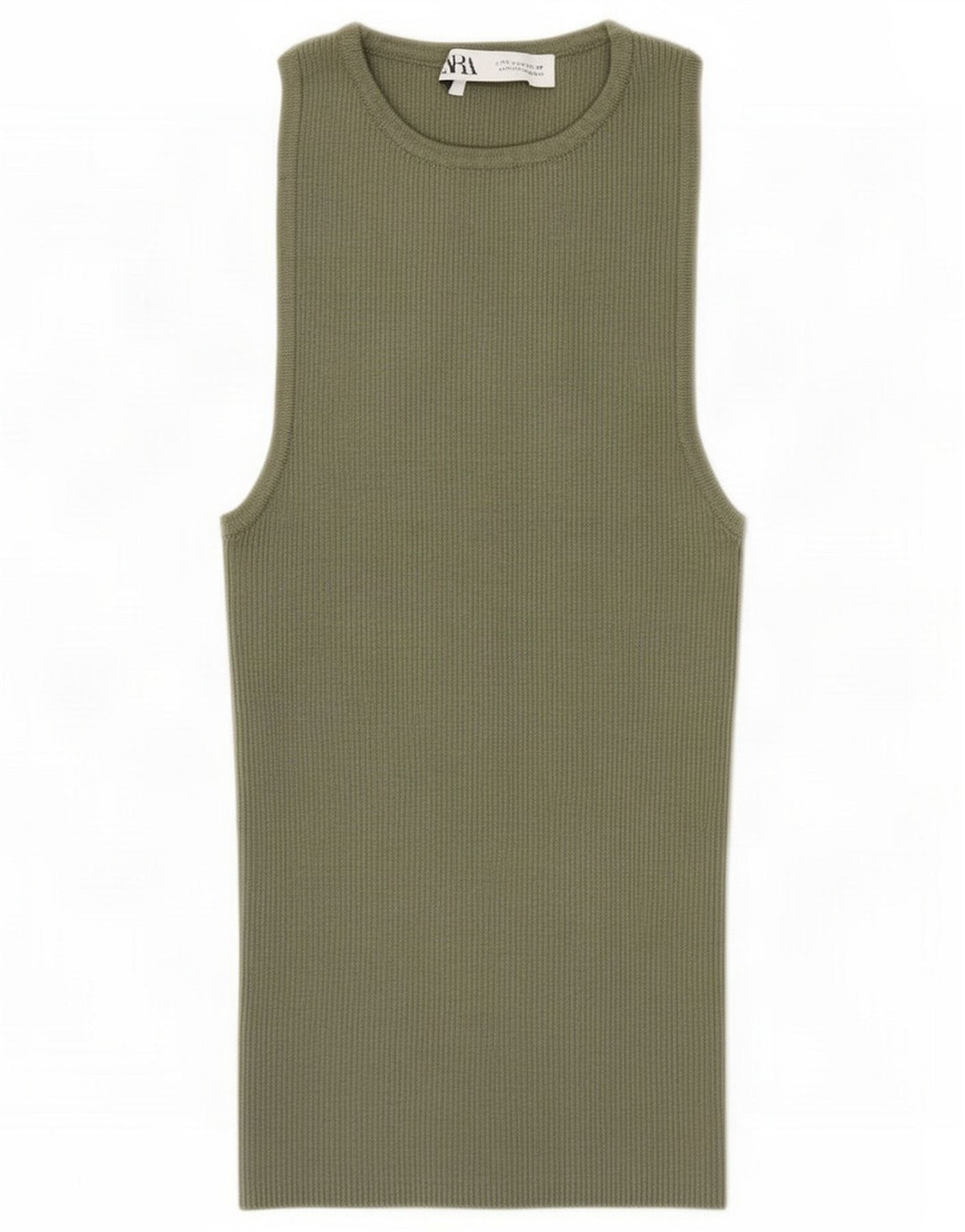 Zara Dame Vest Top UK 8 Small Green Viscose