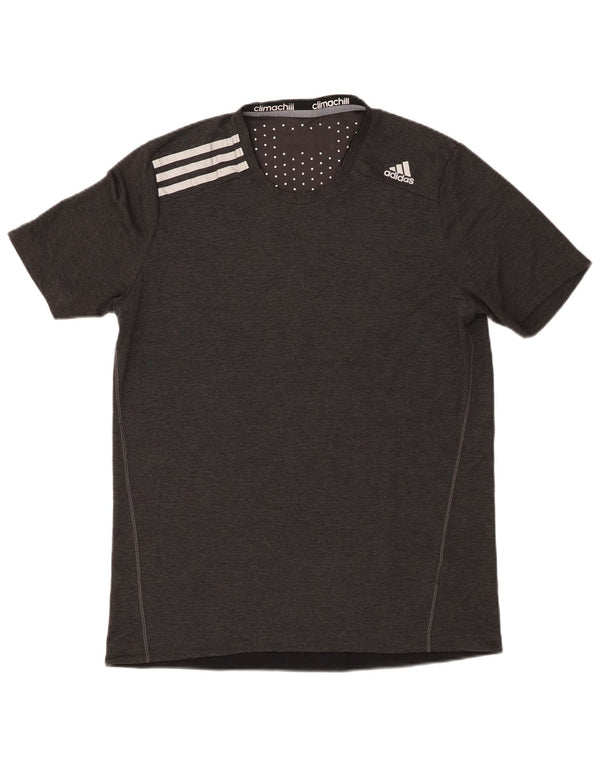 Adidas Herre Climachill T-Shirt Top Medium Grey Polyester