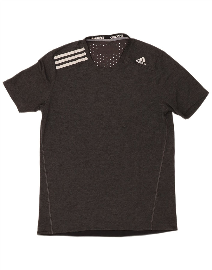 Adidas Herre Climachill T-Shirt Top Medium Grey Polyester