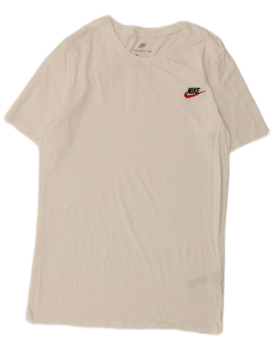 Nike T-shirt med atletisk snit til mænd, lille hvid bomuld