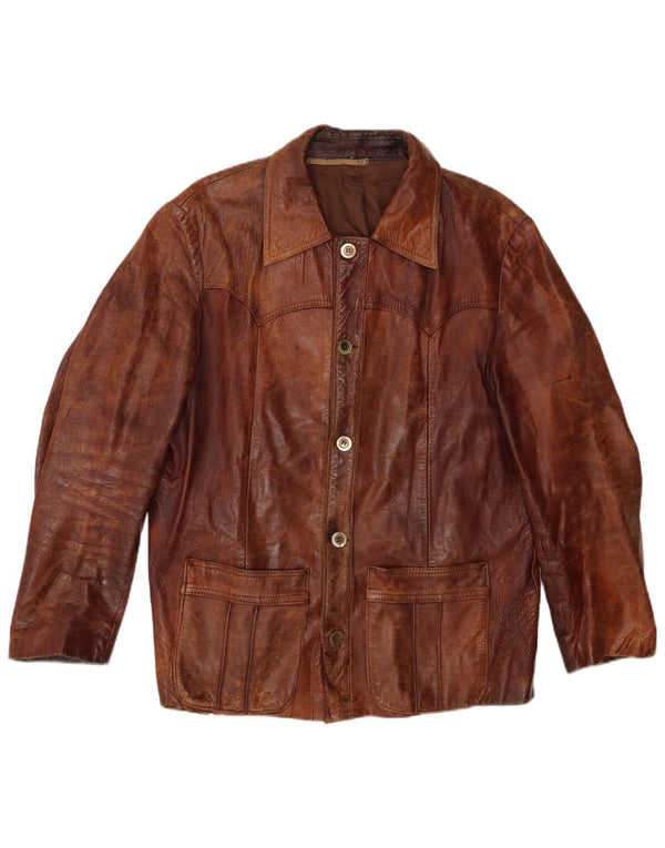 Vintage herre læderjakke UK 38 Medium Brown