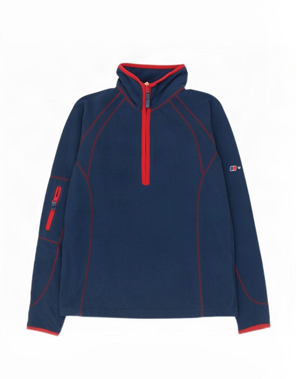 Berghaus Fleece Jumper med lynlås til kvinder UK 10 Lille blå farveblok