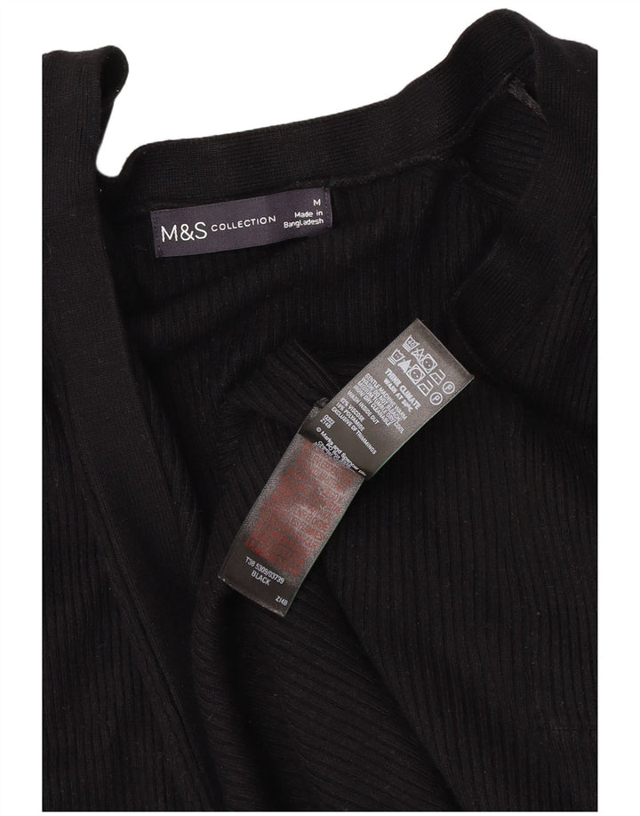 Marks & Spencer Dame Oversized Open Cardigan Sweater UK 14 Medium Black