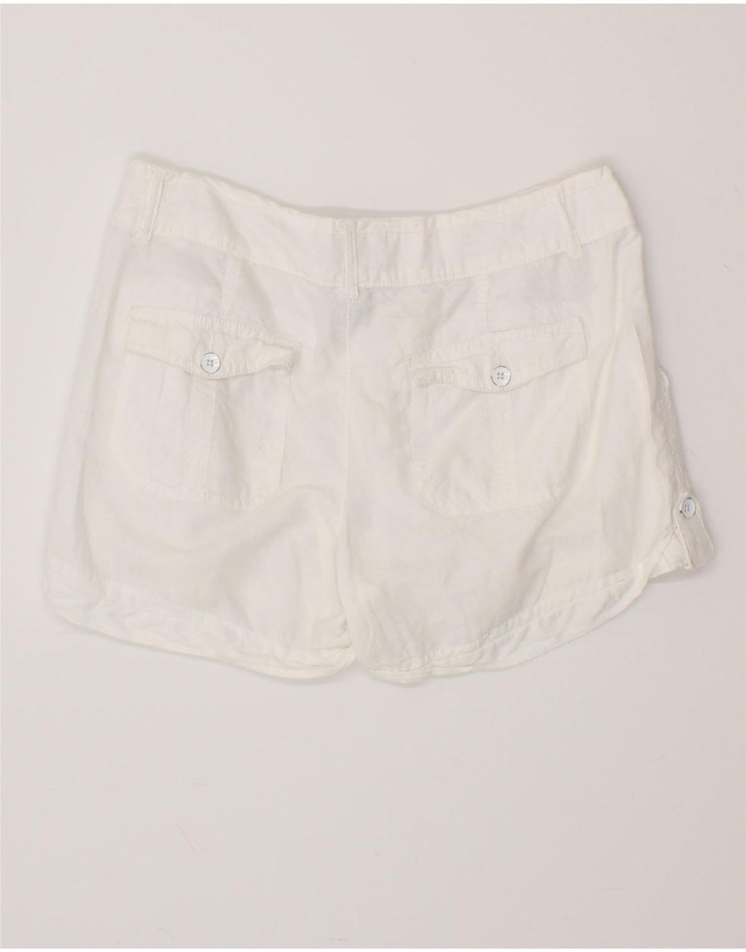 CONVERSE Casual Shorts til kvinder US 8 Medium W34 Hvid hør