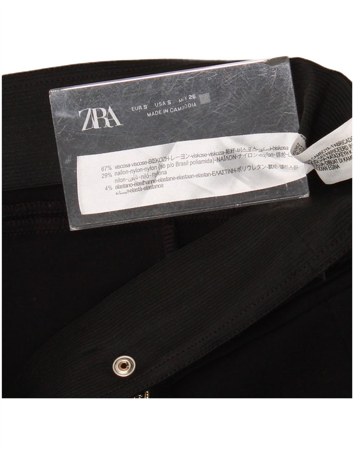 ZARA Dame Skinny Casual Bukser Små W26 L27 Sort Viscose