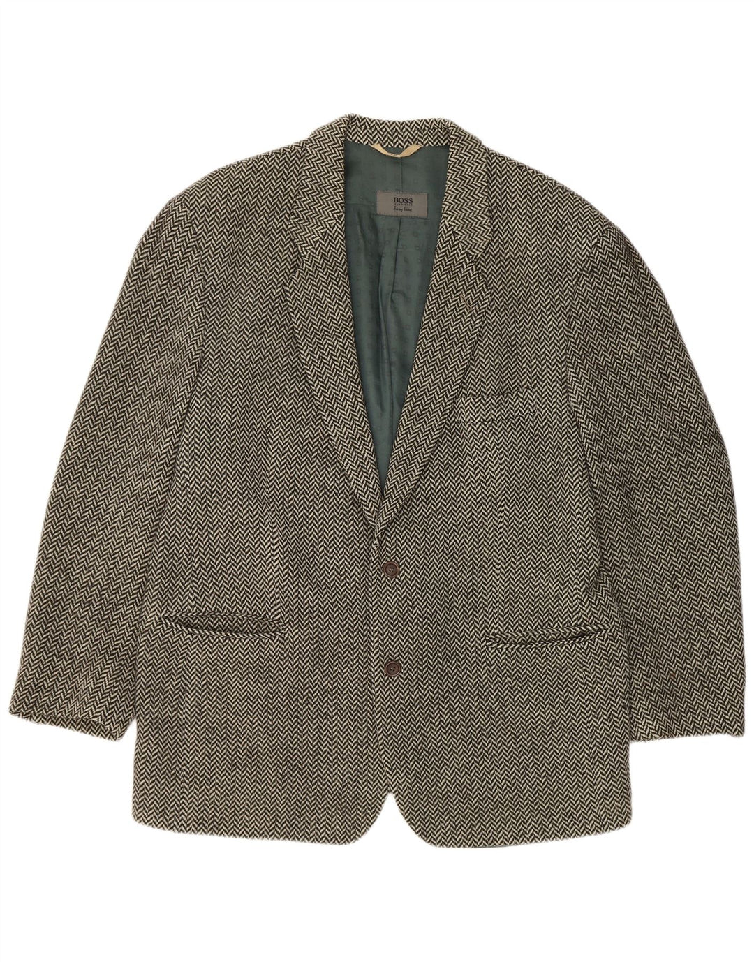 Hugo Boss Herre 2-knaps blazerjakke EU 56 3XL Sort sildeben