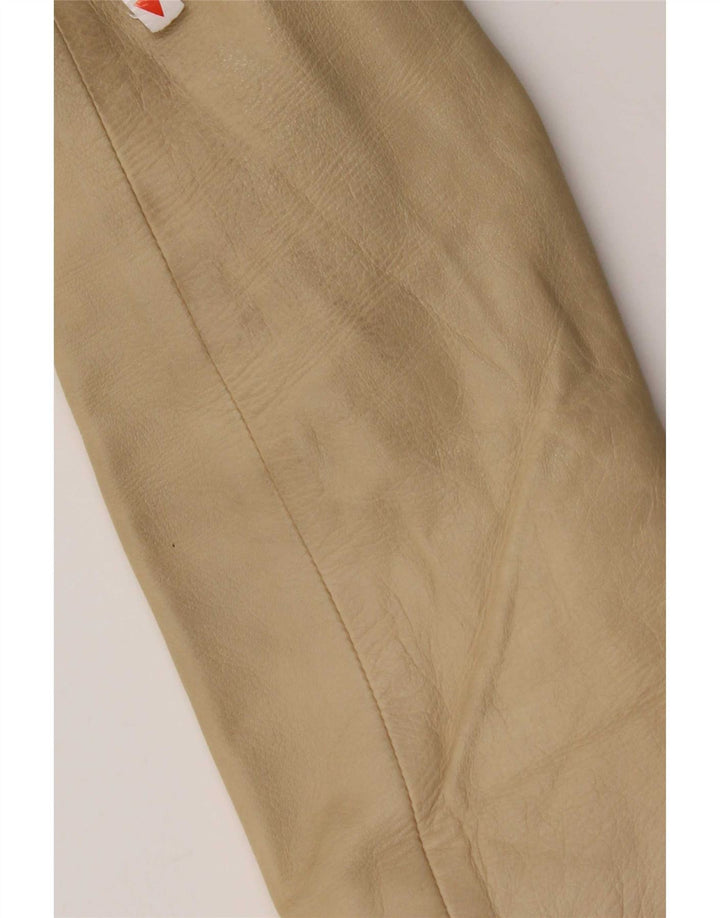Vintage dame 3-knaps læder blazerjakke IT 44 medium beige læder