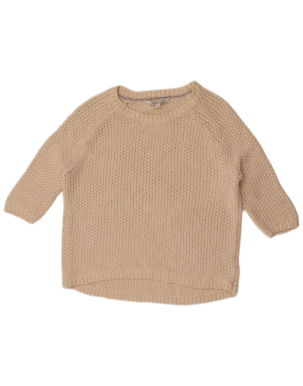 Fat Face Dame 3/4-ærmet bådhalstrøje UK 10 Small Off White
