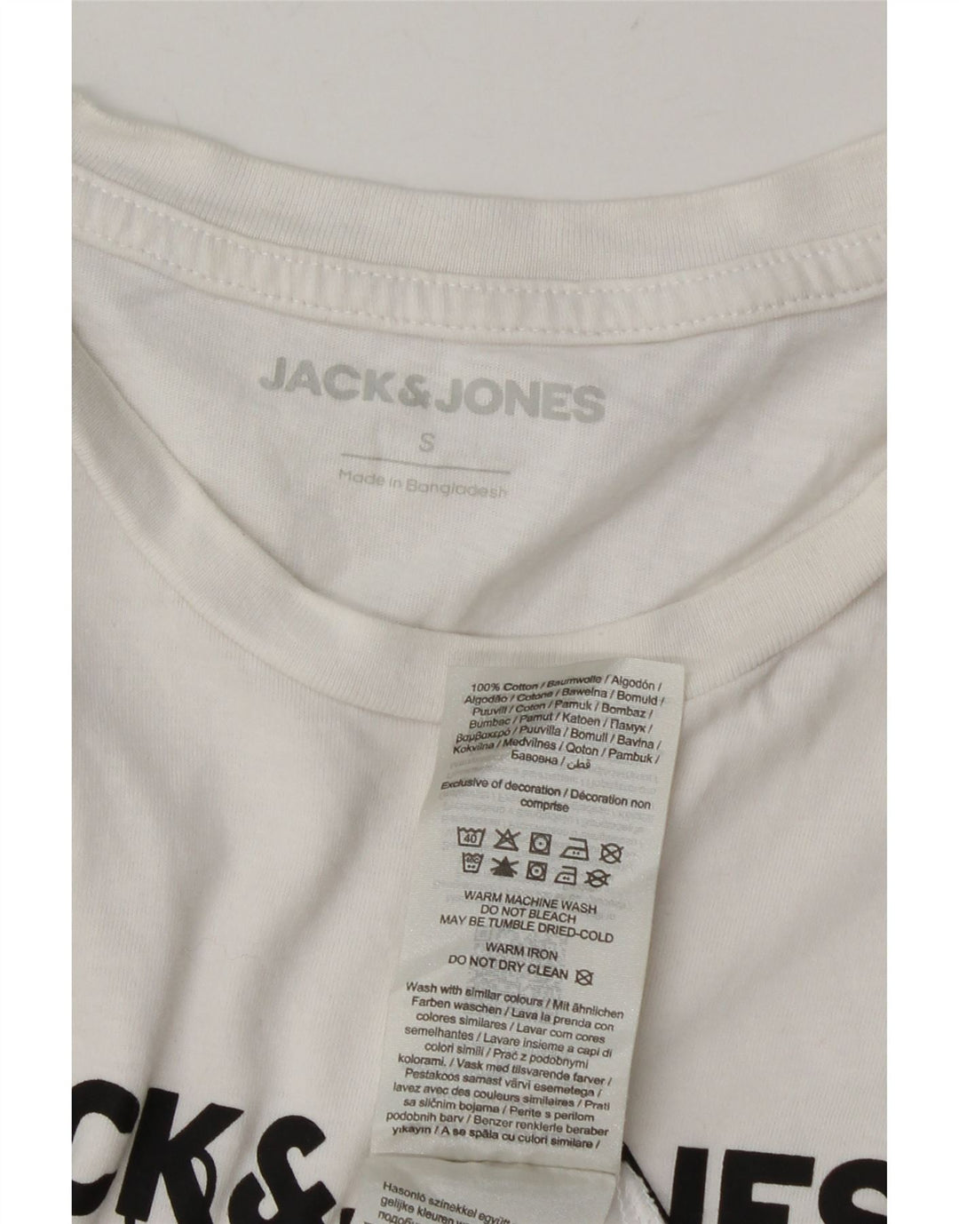 Jack & Jones Herre grafisk T-shirt Top Lille hvid bomuld