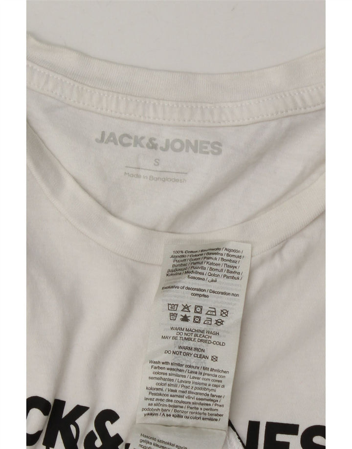 Jack & Jones Herre grafisk T-shirt Top Lille hvid bomuld