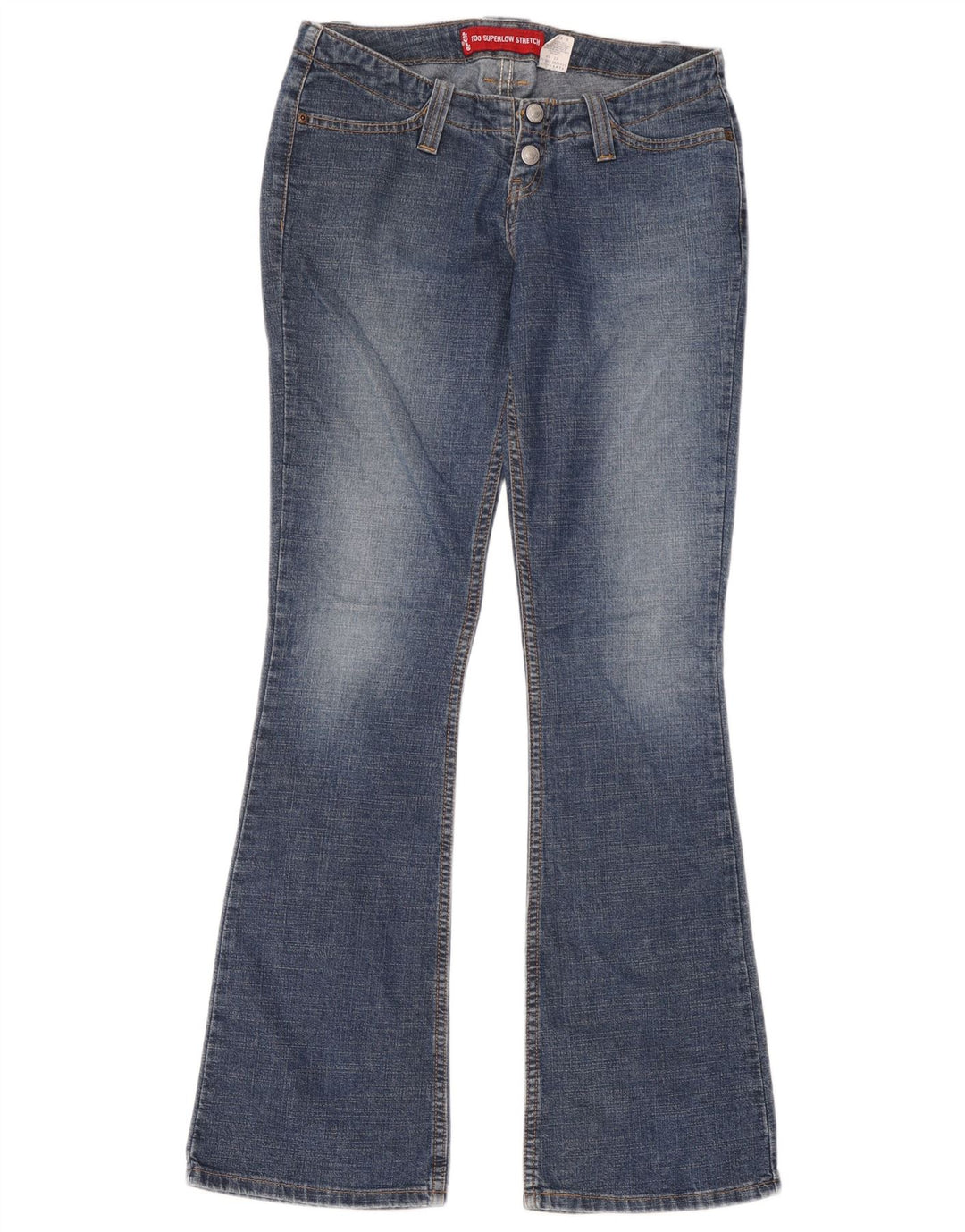 Levi's Womens 520 Super Low Flared Jeans US 7 Medium W28 L32 Blå Bomuld