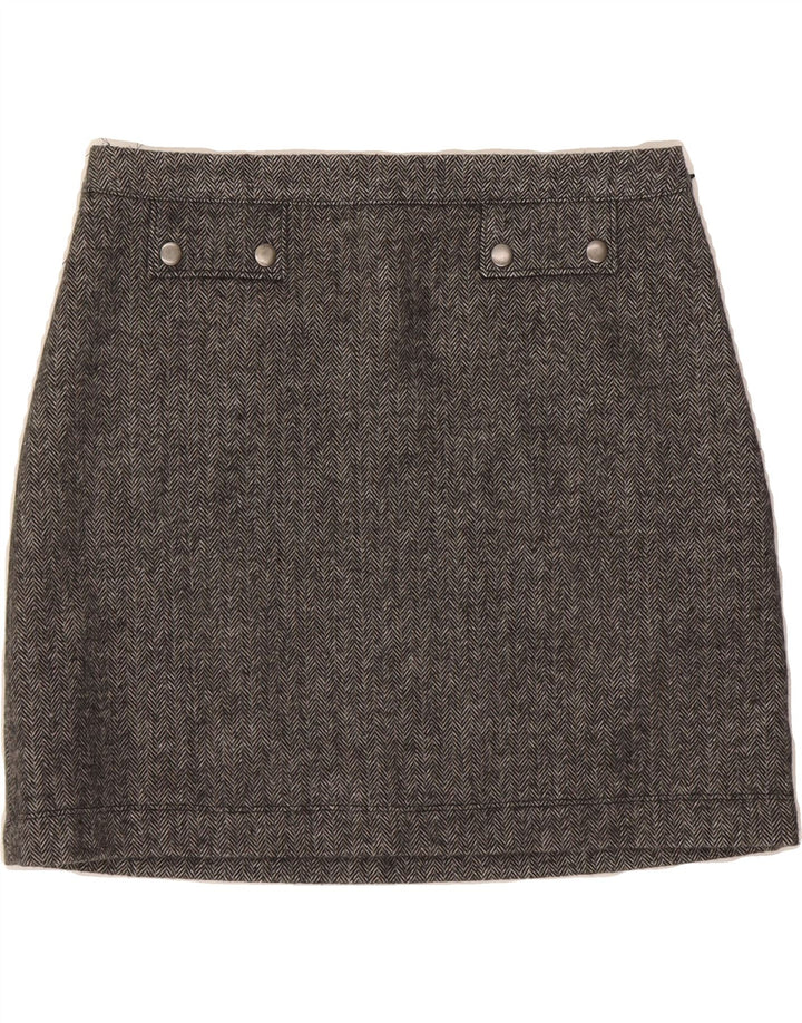 HOLLISTER Womens Mini Skirt Large W32  Grey Herringbone Polyester Vintage Hollister and Second-Hand Hollister from Messina Hembry 