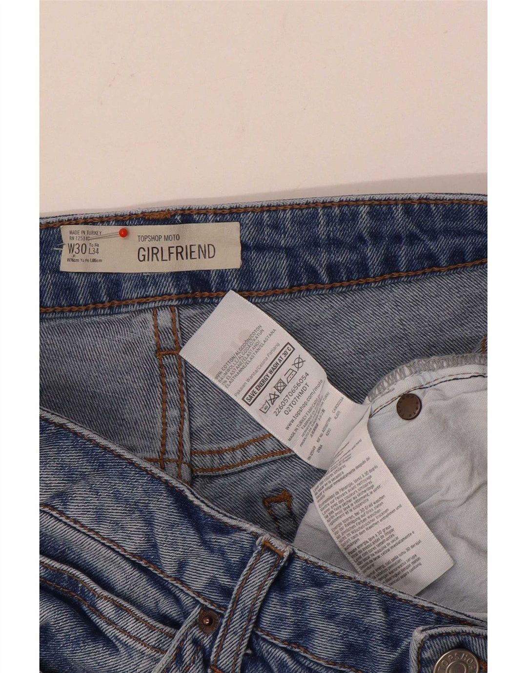 Topshop Dame Denim Shorts W30 Medium Blue Bomuld