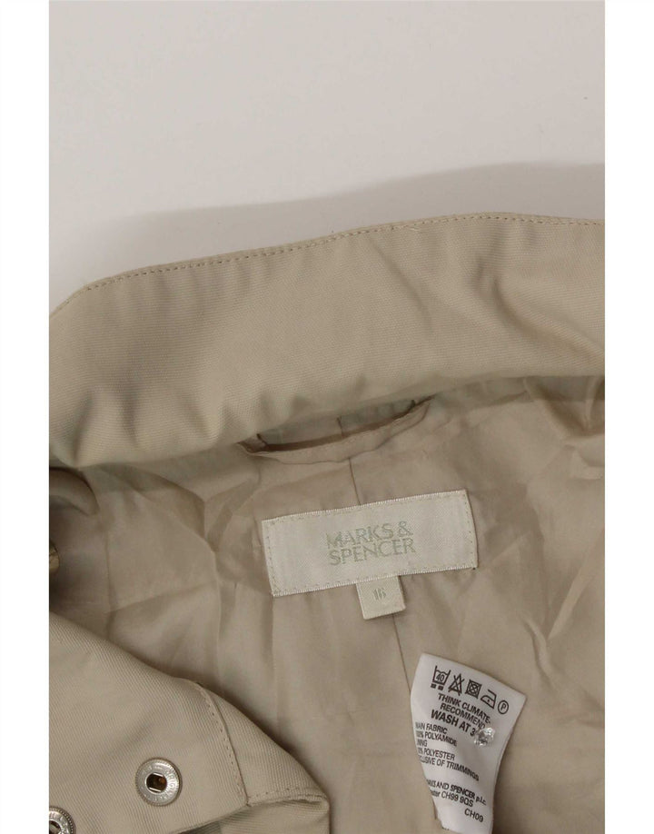 Marks & Spencer Dame Hooded Windbreaker Jacket UK 16 Large Beige