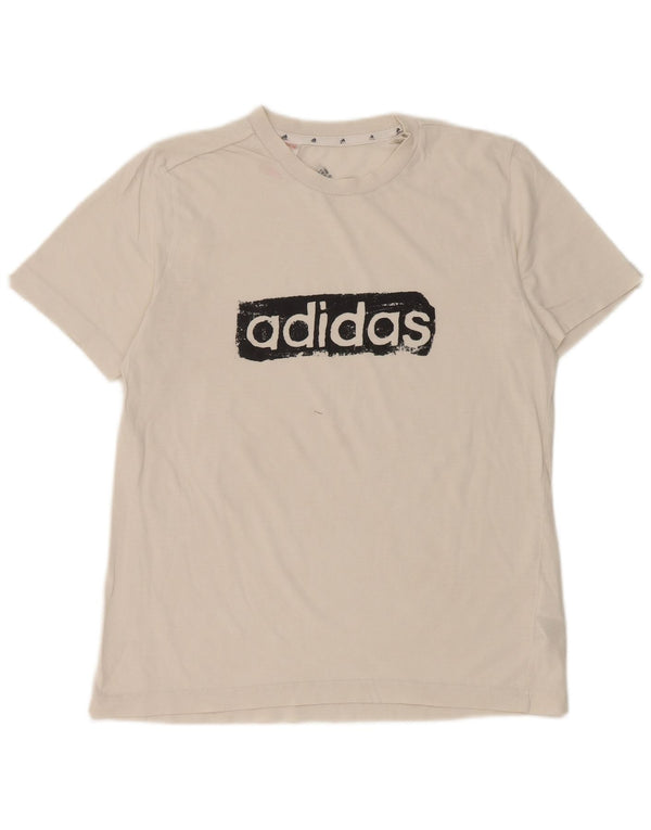 Adidas drenge grafisk t-shirt top 13-14 år hvid bomuld