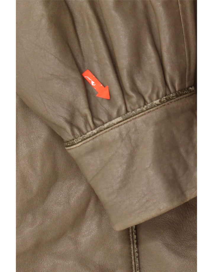 Vintage læderjakke til kvinder IT 44 Medium Khaki Læder