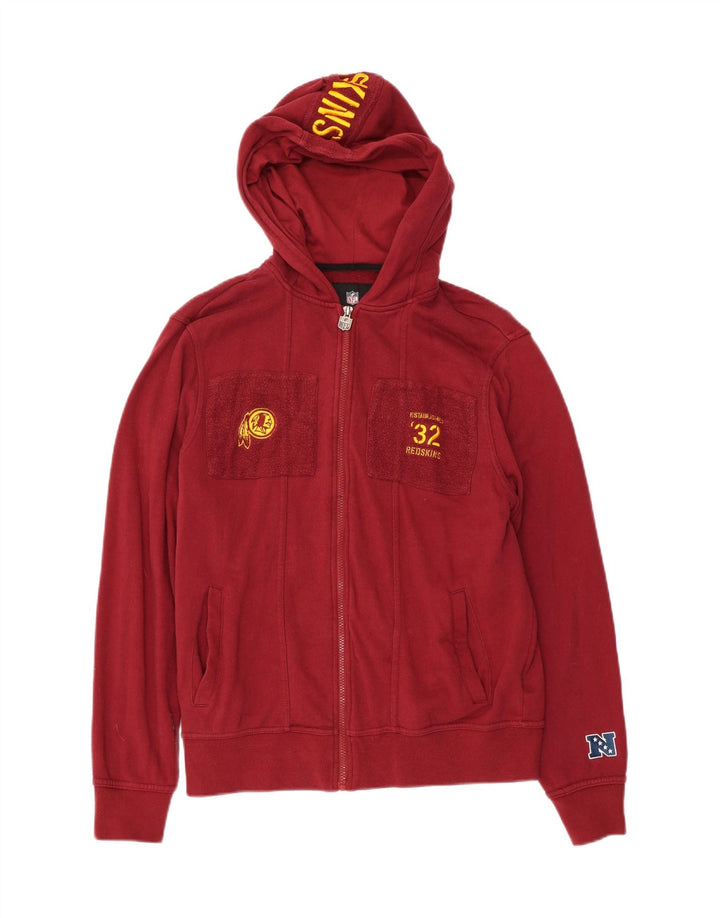 NFL Mens Washington Graphic Zip Hoodie Sweater Medium Red Cotton Vintage NFL and Second-Hand NFL from Messina Hembry 