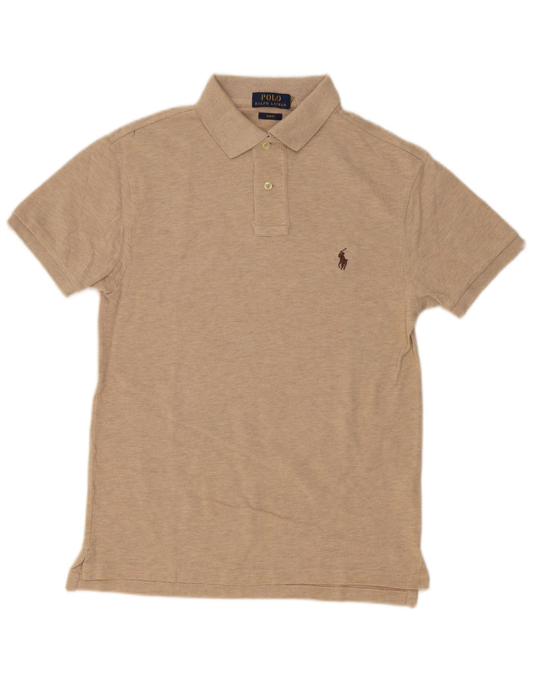 POLO RALPH LAUREN Herre Slim Fit Polo Shirt Lille Beige Flecked Bomuld