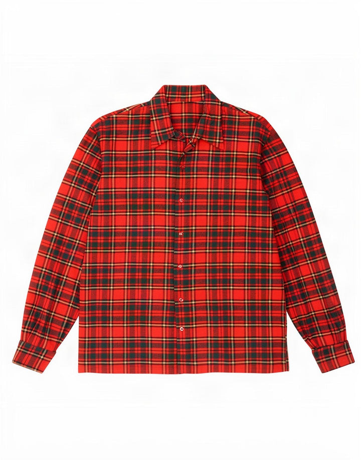 Vintage flannelskjorte til mænd, stor rød plaid