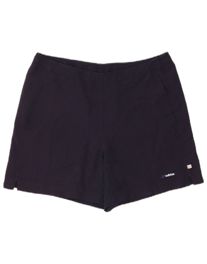 ADIDAS Womens Sport Shorts UK 12 Medium Navy Blue Polyester