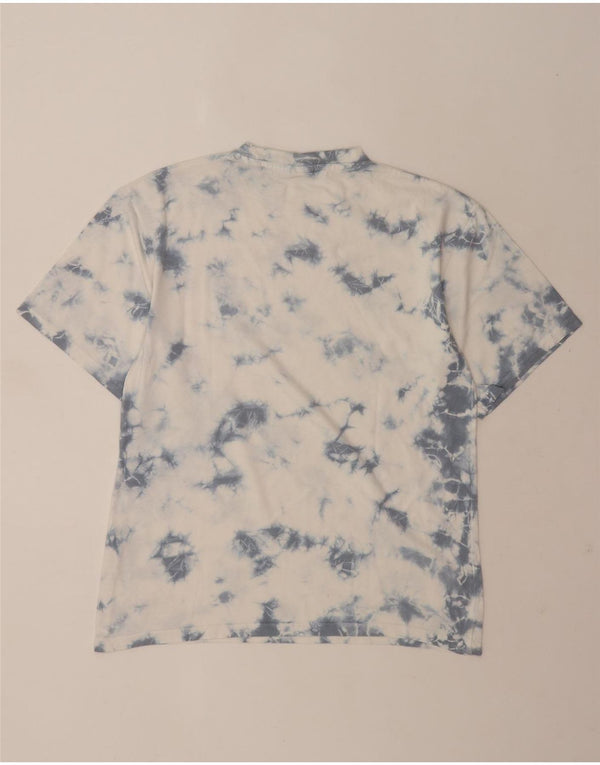 Pull & Bear Herre T-Shirt Top XS Hvid Tie Dye Bomuld