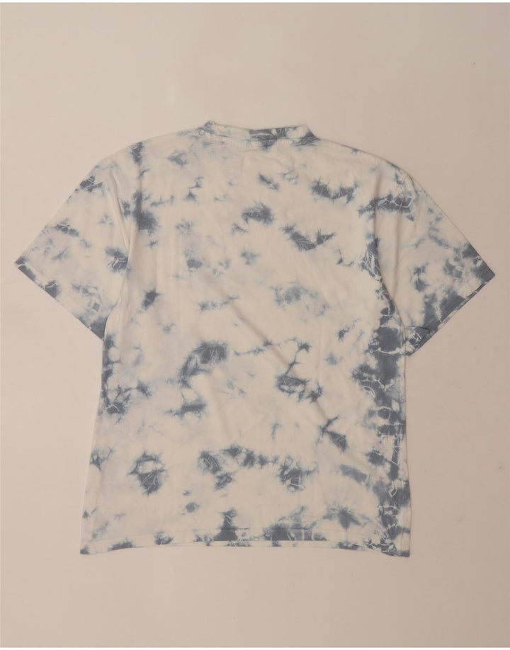 Pull & Bear Herre T-Shirt Top XS Hvid Tie Dye Bomuld