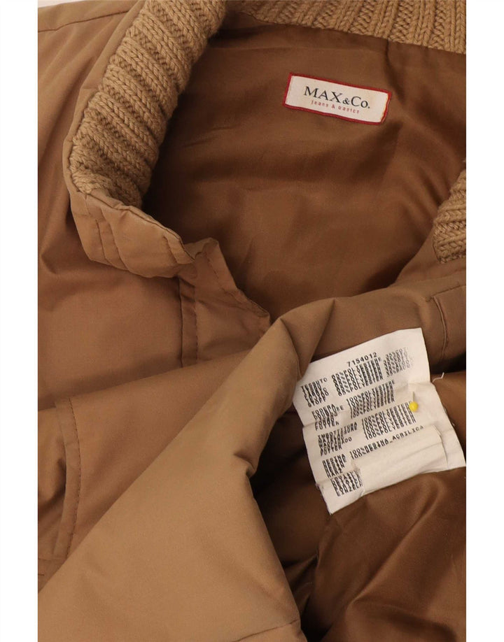 Max & Co. Dame Oversized Polstret Gilet UK 10 Small Beige Bomuld