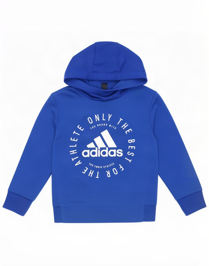Adidas Grafisk hættetrøje til drenge 5-6 år blå polyester