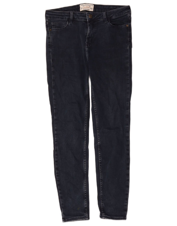 Fat Face Dame Super Skinny Jeans UK 10 Small W28 L29 Marineblå Bomuld