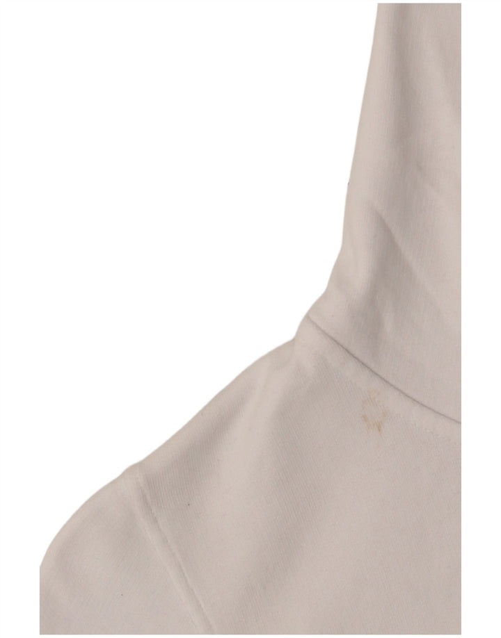 CALVIN KLEIN JEANS Grafisk hættetrøje med lynlås til kvinder UK 10 Small White