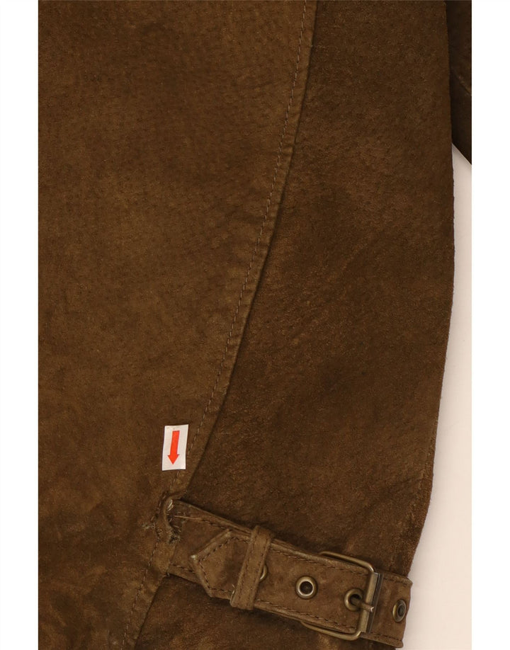 Route 66 Herre ruskindsjakke UK 40 Large Khaki Læder