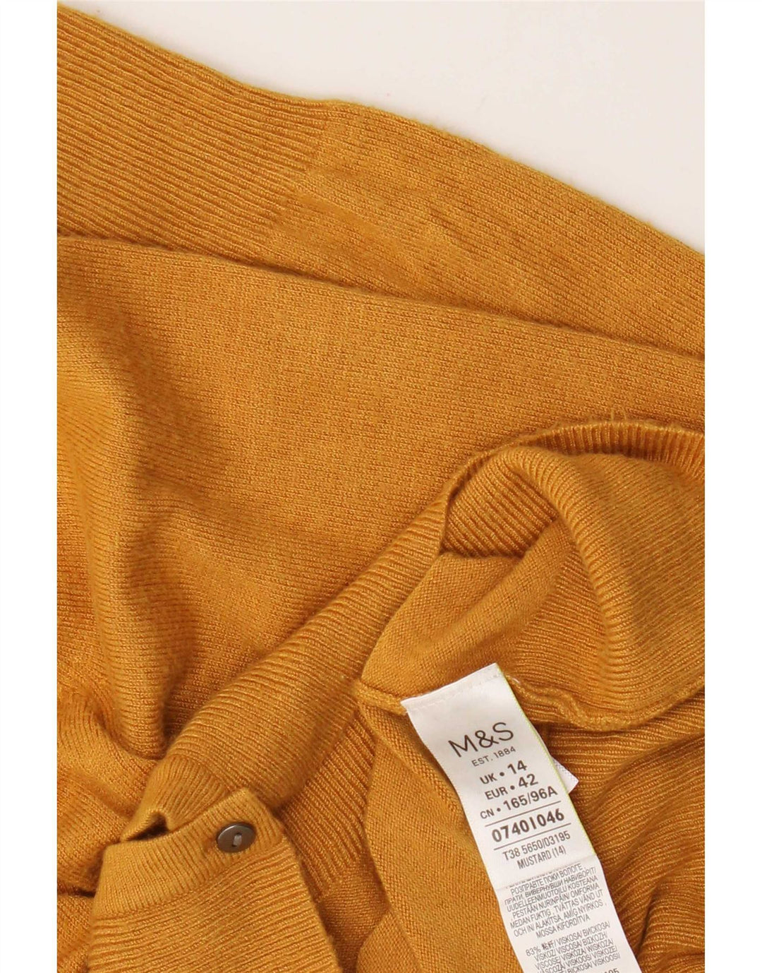 Marks & Spencer Dame Cardigan Sweater UK 14 Stor Beige Viscose