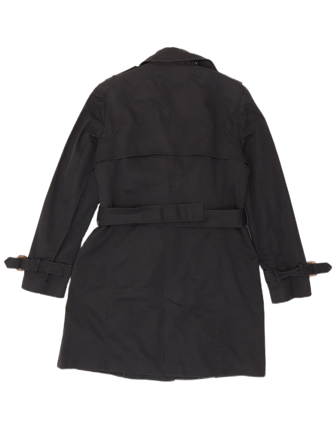 Zara Trench Coat til kvinder UK 16 Stor sort bomuld