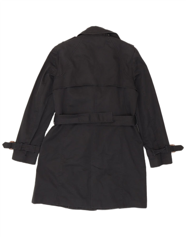 Zara Trench Coat til kvinder UK 16 Stor sort bomuld