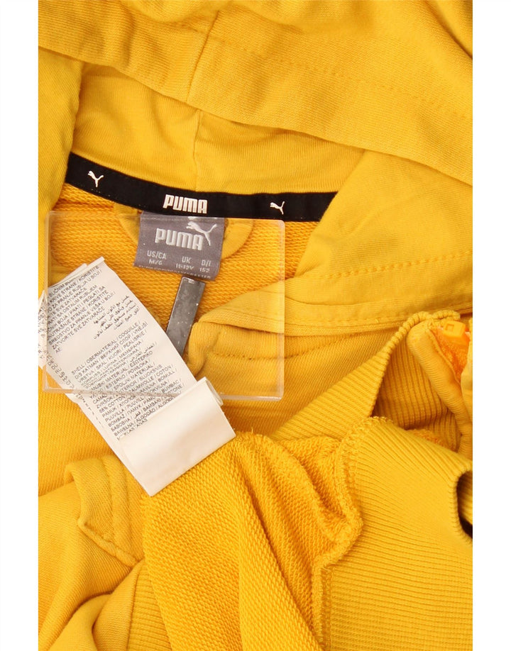 PUMA drenge grafisk hættetrøje med lynlås 11-12 år gul bomuld